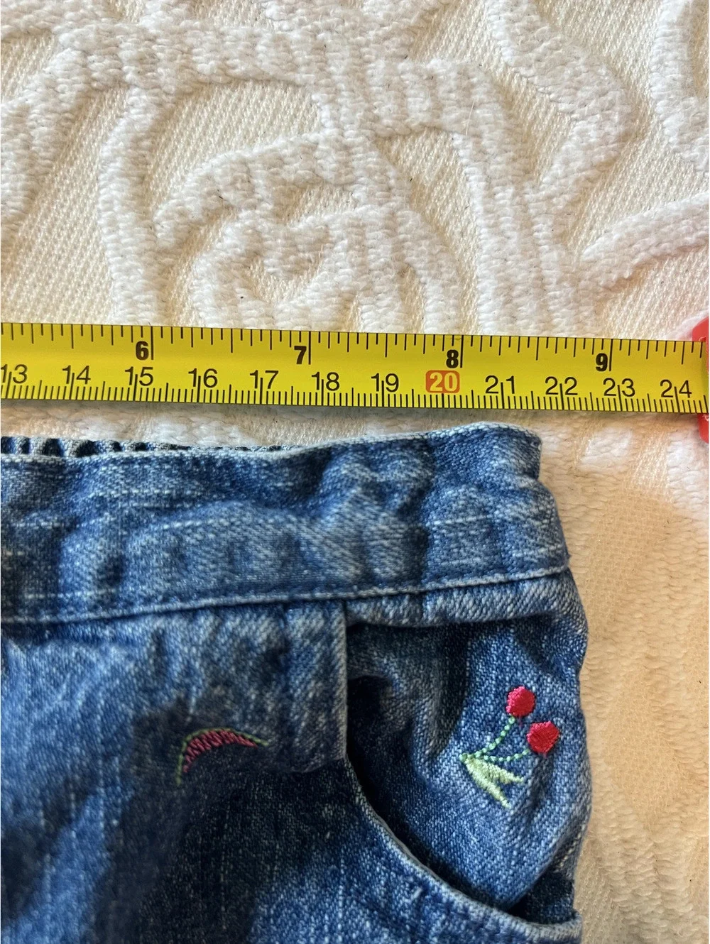 Vintage Koala Kids Girls Fruit Embroidery Pants